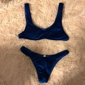 Velvet thong bikini